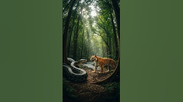 The Ultimate Jungle Battle: Tiger vs Giant Python #DreamScreenAI