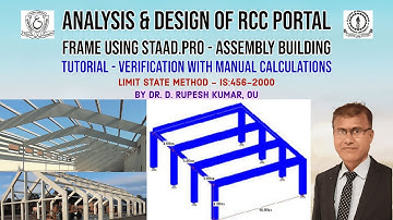 STD3|AnalysisDesignof RCCPortalFrame|STAADProTutorial|BeamColumnDesign|AssemblyBuilding|ManualDesign