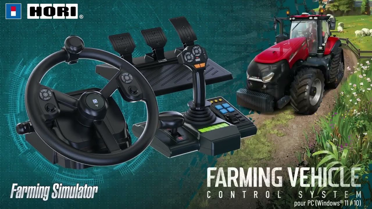 Volant de course de jeu Volant Farming Simulator avec port USB universel et  avec