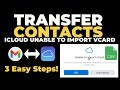 Unable to Import vCard - This vCard cannot be imported because it contains invalid contact data.