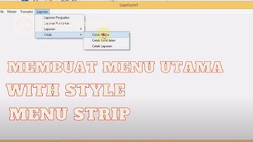Cara Membuat Menu Strip atau DropDown Di Aplikasi VBA Excel