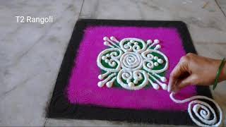 Simple and easy 5 fingers #rangoli designs/ how to make five fingers rangoli