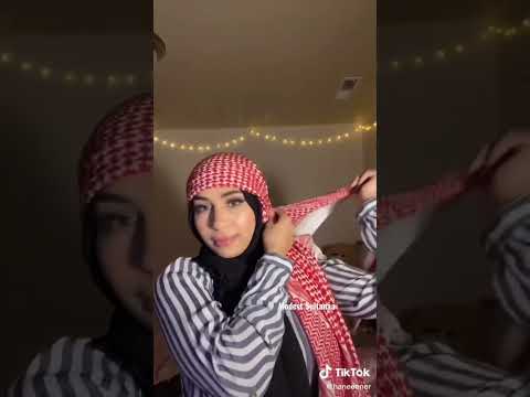 Kufiya tutorial 💗part 1 الكوفية #hijabi #hijabista #hijabiz #hijabers #kuffiyeh