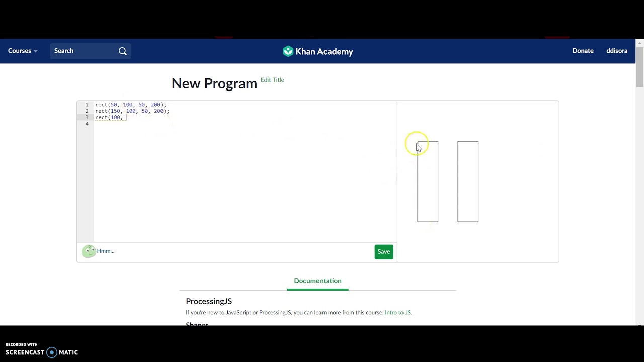 Creating Rectangle and Squares in JS - YouTube