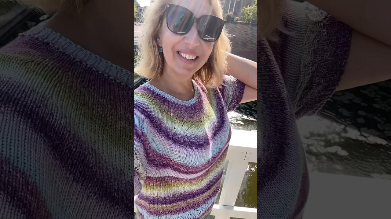 Круглая кокетка спицами из пряжи Bora Bora от Mondial. Магазин Amazingwool.com