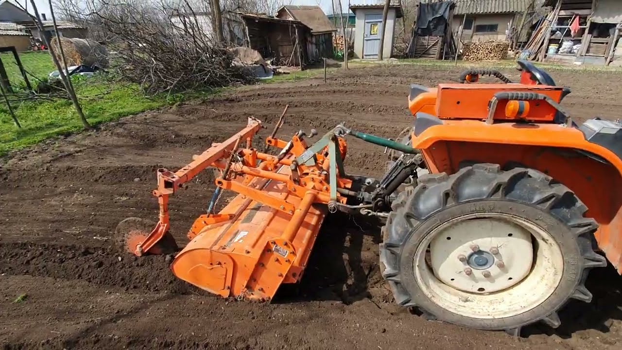 Cum dai cu freza kubota tractorasi de gradina kubota b1-16 bulltra freza modificata