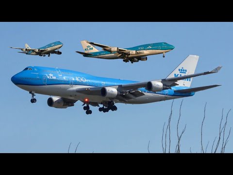 (4K) End of an Era -  The LAST 3 KLM 747's landing at Amsterdam airport Schiphol - March 2020