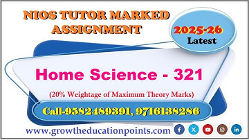 Home Science 321 Nios Solved TMA 2025-26