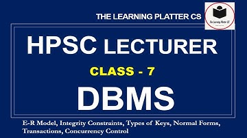 HPSC Computer Lecturer | Class-7 | DBMS | E-R Model | Normalization | Transactions | Concurrency