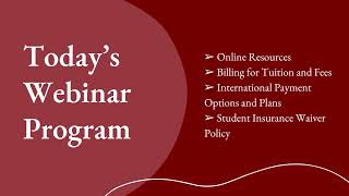 Student Account Services and Policies for International Students