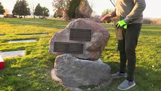 CR Bronzeworks Bronze Plaque Install on Rock at Cemetery in Provo Utah Nov 2021 (Time Lapse)