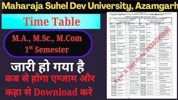 PG Time Table 2025 || MA, MSc, M.Com Exam Time Table 2025 || MSDSU Time Table 2025 |