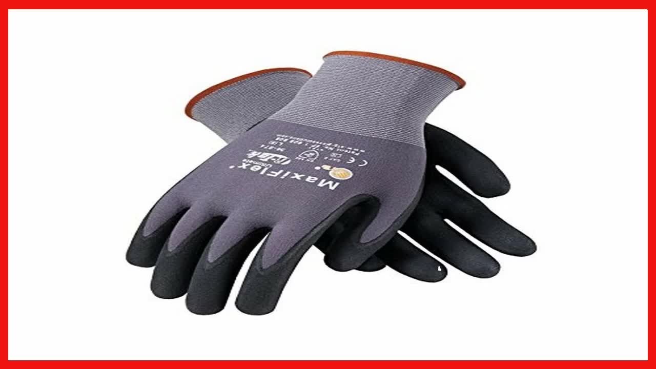 MaxiFlex PIP 34-874/L Maxi Flex Ultimate 34874 Foam Nitrile Palm Coated Gloves, Large (Pack of 12)