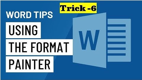 How to use Format Painter In MS Word 2016/2013/2010/2007 in Hindi