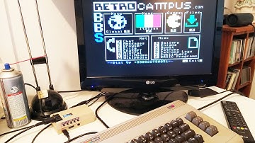 Commodore 64 connected to a BBS using a WiFi modem on the user port