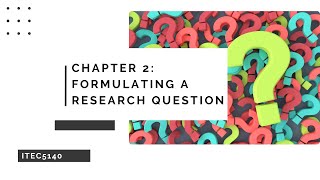 Chapter 2 Formulating a research question