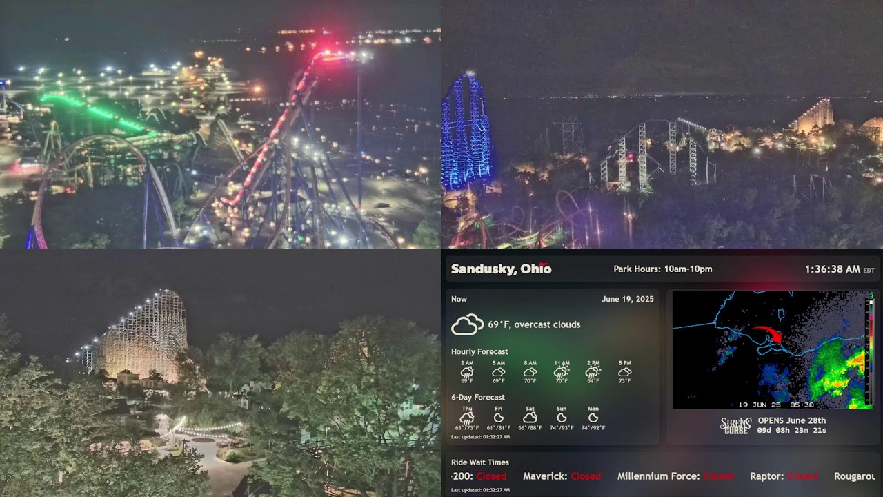 🔴LIVE - Cedar Point Webcams 24/7 🎢