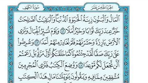 تلاوة سورة الكهف من الآية 46 إلى الآية 48