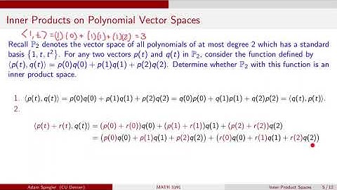 MATH 3191: Inner Product on Polynomial Vector Space