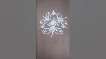 🌸 Easy Simple Kolam Design | Daily White Rangoli forBeginners #rangoli #simplerangoli#viral #muggulu
