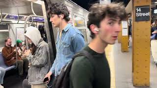 IRT/BMT Action at 14th Union Square (4),(5),(6),(N),(Q),(R),(W), and (L) Trains 