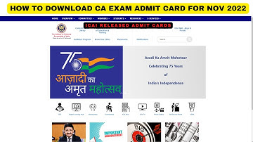 How to download CA exam admit card for Nov 2022 | CA exam admit card | ICAI Released Admit Cards