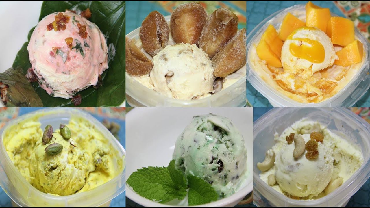 7 Indian Ice Cream Recipes - Flavors: Pan, Chikoo, Mango, Badam Anjir, Pudina, & Kesar Pista | Bhavna