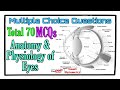 70 mcqs  anatomy  physiology of eyes