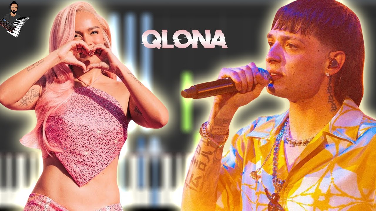 KAROL G, Peso Pluma - QLONA | Instrumental Piano Tutorial / Partitura / Karaoke / MIDI