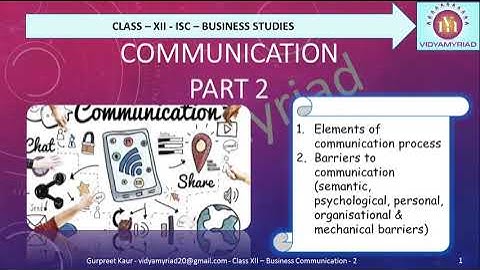 Class XII II Business Studies II Business Communication II Part 2 II ISC II Vidya Myriad II