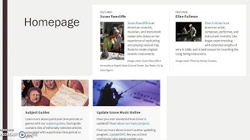 Oxford Music Online Database Overview