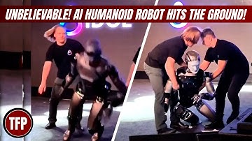 Russia Debuts New AI Robot Unexpected Fall Caught on Camera