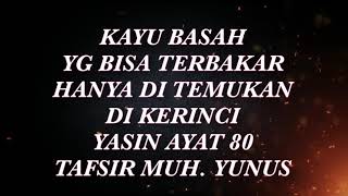 ( TRAVEL ) KAYU SIGI BASAH YG BISA TERBAKAR HANYA DI KERINCI ADA DI SURAT YASIN 80 BANGGA INDONESIA