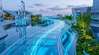 Sky Reflection Plaza | Peaceful Frutiger Aero Music for Sleep, Relaxation & Focus | 4K screenshot 4