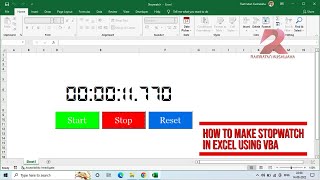 How to make Stopwatch in Excel using VBA