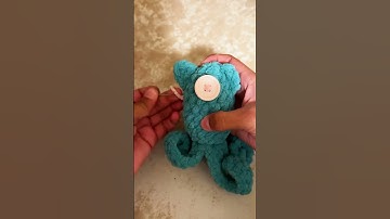 Sew on a button for this Coraline squid! #crochetplushie #amigurumi