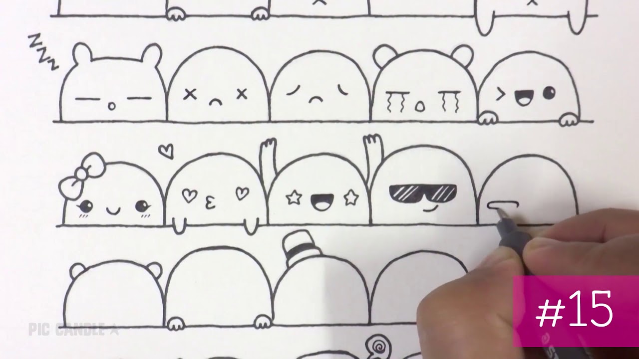 New Doodle tutorials Compilation 2017 ♛ ♛ ♛ 30 Cute Faces Expressions ...