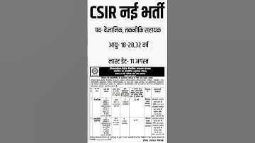 CSIR Recruitment 2025 || CSIR CRRI Recruitment 2025 || CSIR NET Result 2025 | CSIR Form Fill Up 2025