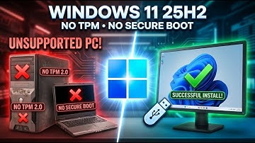Install Windows 11 25H2 on Unsupported PC No TPM, No Secure Boot