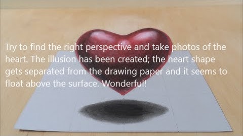 Drawing Floating Heart  - Step by Step Tutorial - 3D Trick Art
