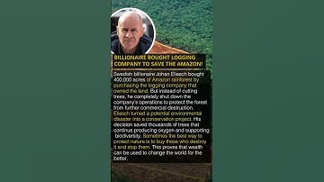 BILLIONAIRE BOUGHT LOGGING COMPANY TO SAVE THE AMAZON! 🌳💚