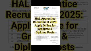 HAL Apprentice Recruitment 2025: Apply Online for Graduate & Diploma Posts #halloween