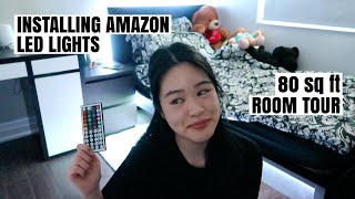 A Quick Tour of my Tiny 80 sq ft bedroom & Amazon LED Strip Lights Room Transformation 2020 by CNDVL 16,327 views 3 years ago 8 minutes, 24 seconds