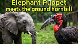 Elephant Puppet Meets The Ground Hornbill