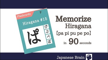 Flashcards - Learn / Memorize Japanese Hiragana pa pi pu pe po in 90 seconds