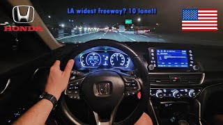 LOS ANGELES WIDEST FREEWAY? 10 LANES!!! NIGHT POV DRIVE