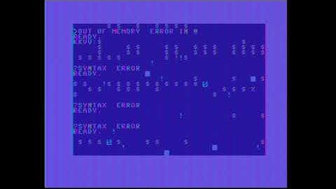 A sad Commodore 64 says ?OUT OF MEMORY  ERROR IN 0