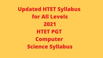 HTET syllabus for All Levels // HTET PGT Computer Science Syllabus //   HTET 2021