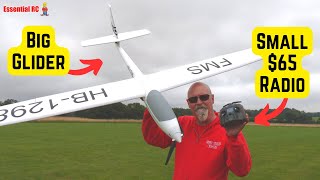 Small $65 radio controls my big powered Glider | Radiomaster Pocket and FMS ASW17 2.5 metre