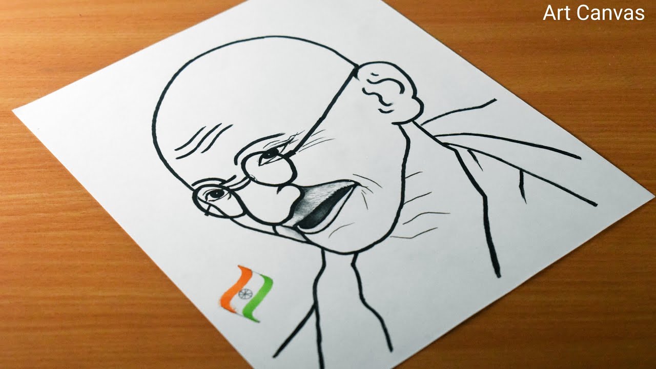 Mahatma gandhi sketch Royalty Free Vector Image